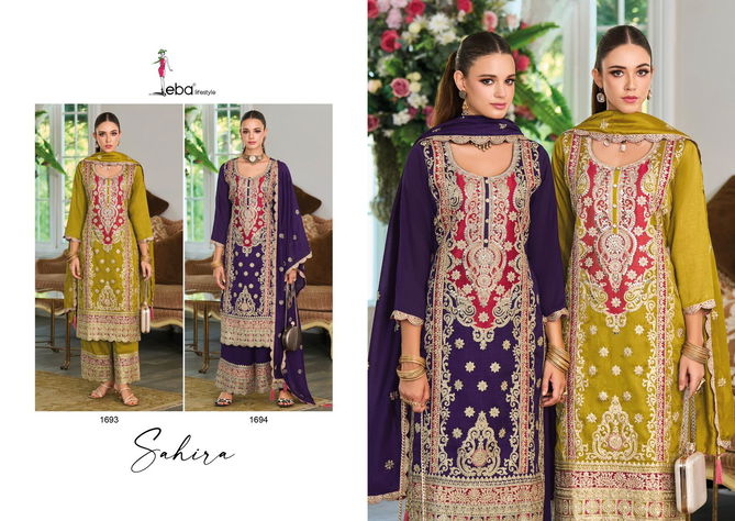 Sahira By Eba Premium Silk Embroidery Readymade Plazzo Suits Orders In India